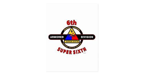 6th Armored Division Super Sixth Postcard Zazzle