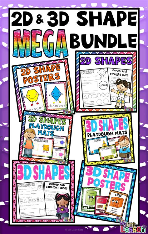 Students determine the number of shapes found in a picture. 2D and 3D Shapes MEGA Bundle: Worksheets, Posters, and ...