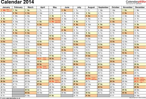 Calendar 2014 Uk With Bank Holidays And Excelpdfword Templates