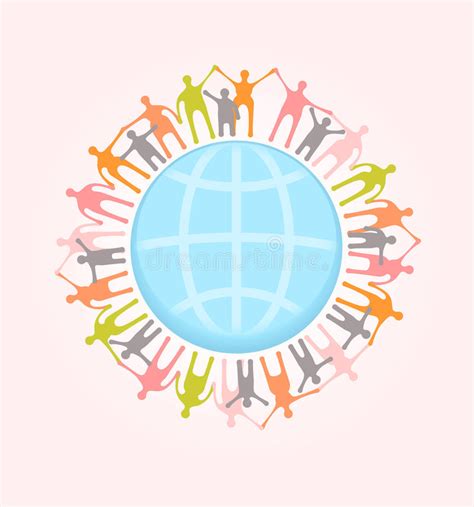 People Around The World Holding Hands Unity Concept Illustration Eps