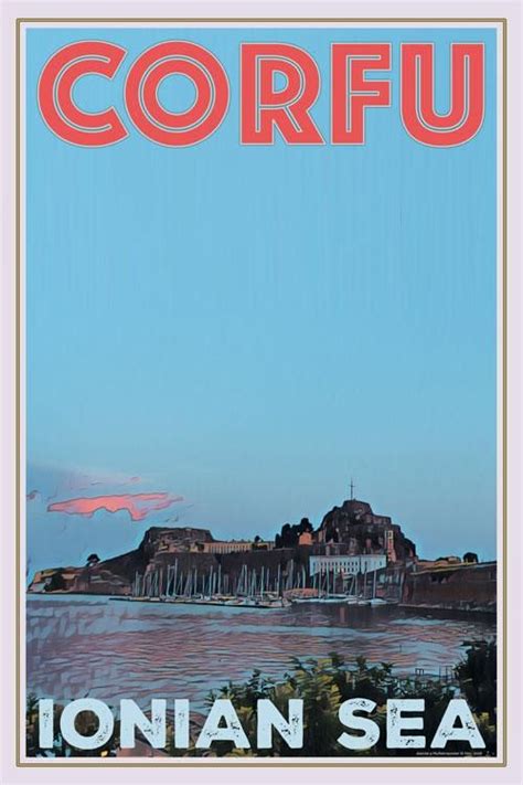 Port Corfu In 2021 Travel Posters Vintage Travel Posters Retro