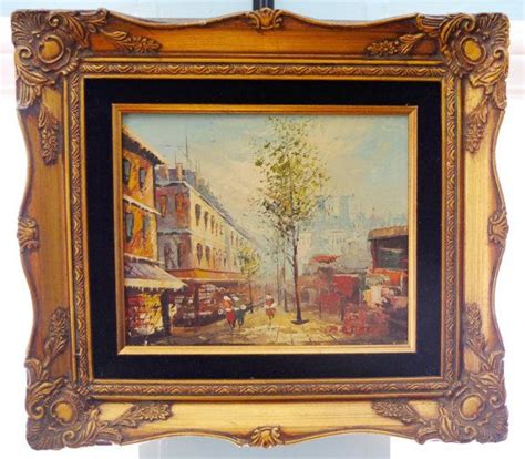 Vintage Original Signed Oil Painting Of Paris Street Scene Mid Century
