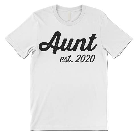 New Aunt Est 2020 Shirt Aunt T Idea Etsy