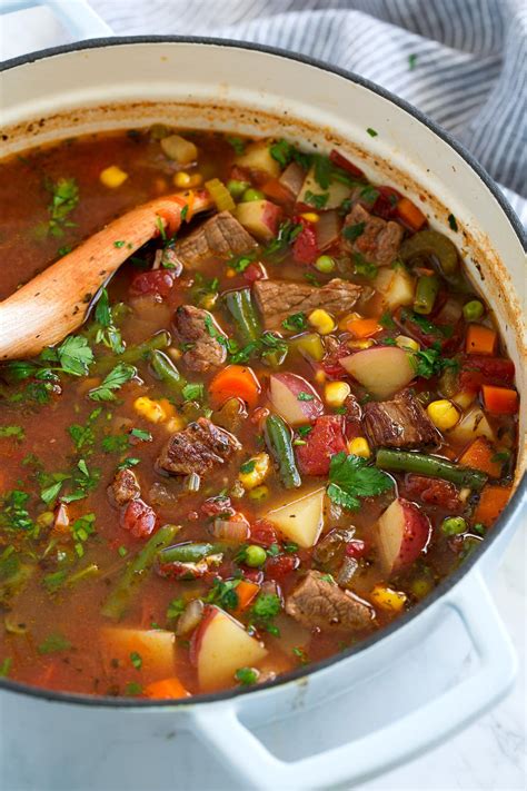 Homemade Vegetable Beef Soup With Ground Beef Beef Poster