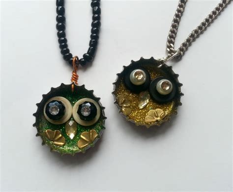 Diy Junk Craft Owl Pendant · How To Make A Bottle Cap Pendant · Jewelry