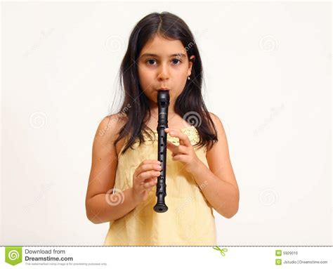 Young Girl Playing Recorder Stock Photo Image 5929010