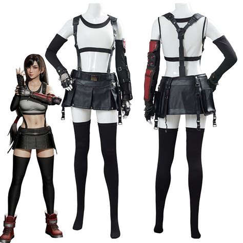 Final Fantasy Vii 7 Remake Tifa Lockhart Outfit Cosplay Costume Material Faux Leather Lycra
