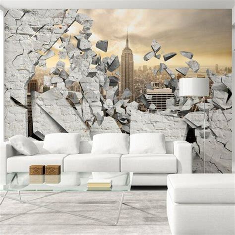 East Urban Home Ny City Behind The Wall 280cm X 400cm Wallpaper 3d