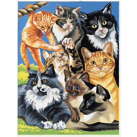 Rich selections of paint by nuber kits. Junior Paint by Numbers Cats Montage* - CraftyArts.co.uk