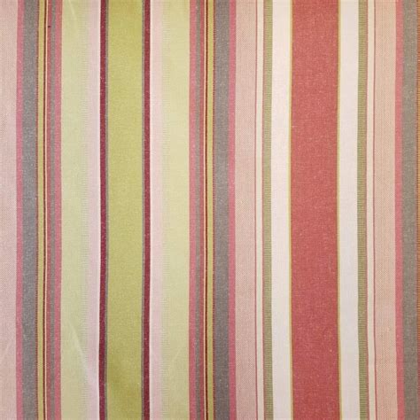 Striped Cotton Pink Green Fabric Livingstone Textiles