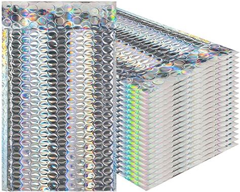 Amz Metallic Holographic Bubble Mailers 5 X 9 Size Pack Of 25 Foil