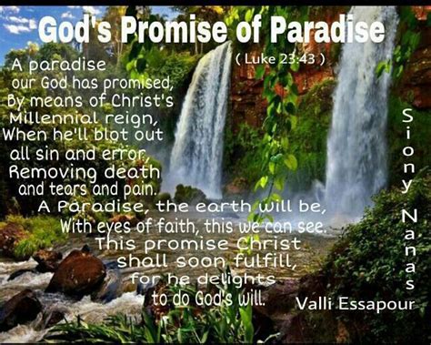Gods Promise Of Paradise Jesus Son Of God Psalms 119 105 Grief
