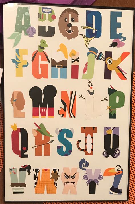 Disney Alphabet Poster Handmade In 2022 Disney Alphabet Typography