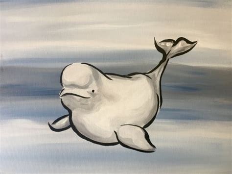 Paint Baby Beluga Whale Beluga Whale Whale Painting Beluga