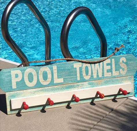 Home Living Pool Towel Sign Wood Pool Sign Home Decor Outside Decor