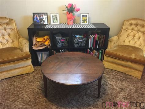 It has a cheap plywood looking top and boring but functional legs. Coffee Table ReVamp Using Wrapping Paper and Mod Podge ...