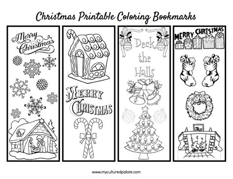 Free Christmas Bookmarks To Color Cultured Palate