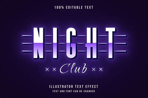Night Club Editable Font Effect Text Vector Free Download