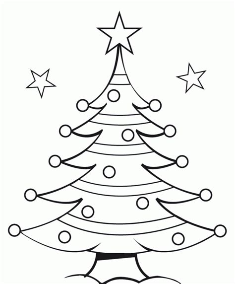 Dibujo De Árbol De Navidad Para Colorear Y Pintar. - AZ Colorare