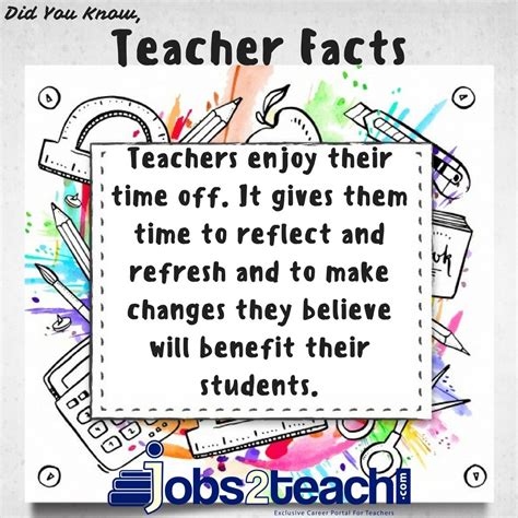 Time For Some Teacher Facts Jobs2teach Weekly Presents Did You Know