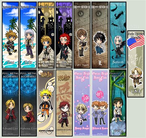 Anime Bookmarks Printable