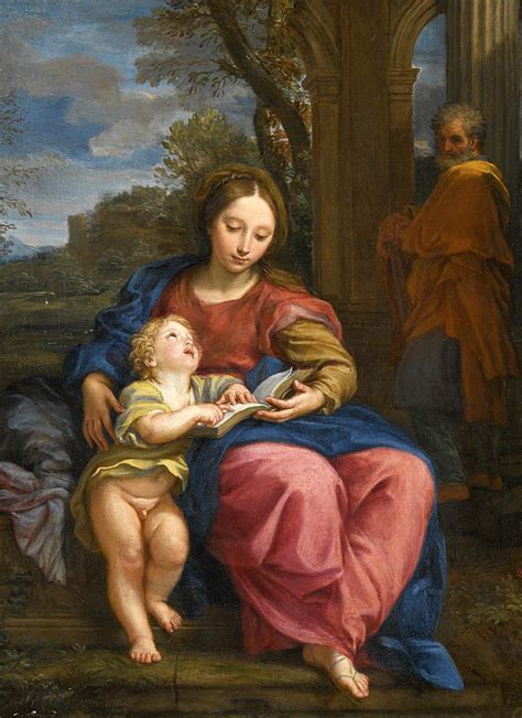 The Holy Family The Madonna And Child Reading Painting by ...