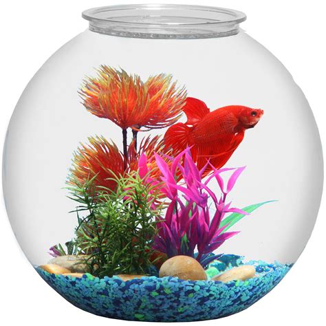 3 Gallon Sturdy Fish Bowl Round Tank Shatterproof Clear Plastic