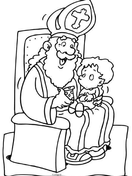 Op schoot bij Sint Sinterklaas, Kleurplaten, Voor kinderen