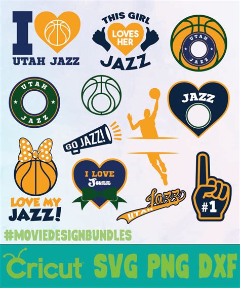 Download UTAH JAZZ NBA BUNDLE SVG, PNG, DXF - Movie Design Bundles