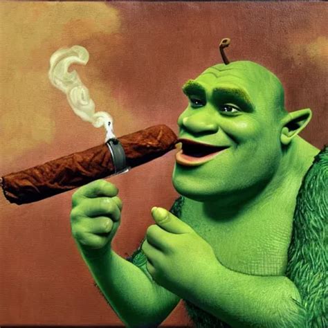 Shrek Smoking A Cigar Religious Painting Stable Diffusion Openart