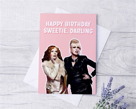 Ab Fab Birthday Card Absolutely Fabulous Funny Greeting Etsy