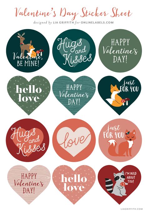 Free Valentines Day Sticker Sheet Valentine Stickers Valentines