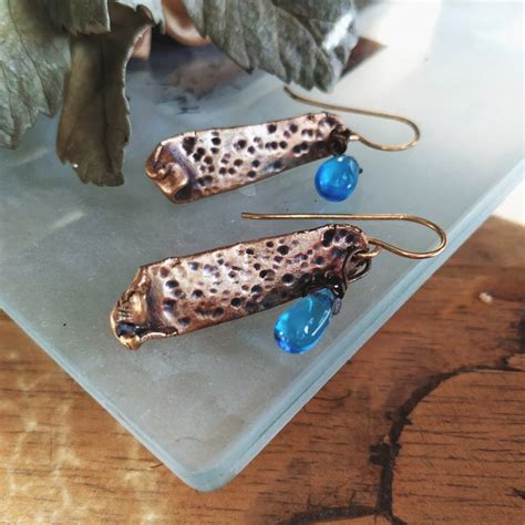 Bronze Smashed End Earrings