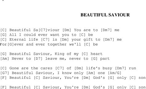 Beautiful Saviour Christian Gospel Song Lyrics And Chords