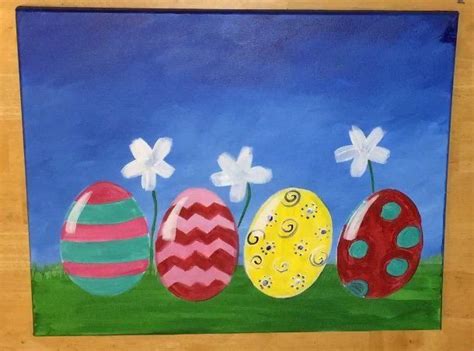 Easter Canvas Painting How To Paint An Easter Egg Landscape Easter