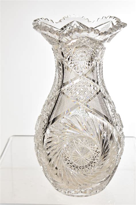 Large American Brilliant Cut Glass Vase