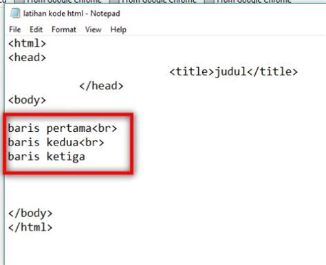 Berikut ini adalah kode html yang baru saja kita buat: Pengerjaan Dan Kode Html - Cara Menuliskan Kode Html Untuk ...