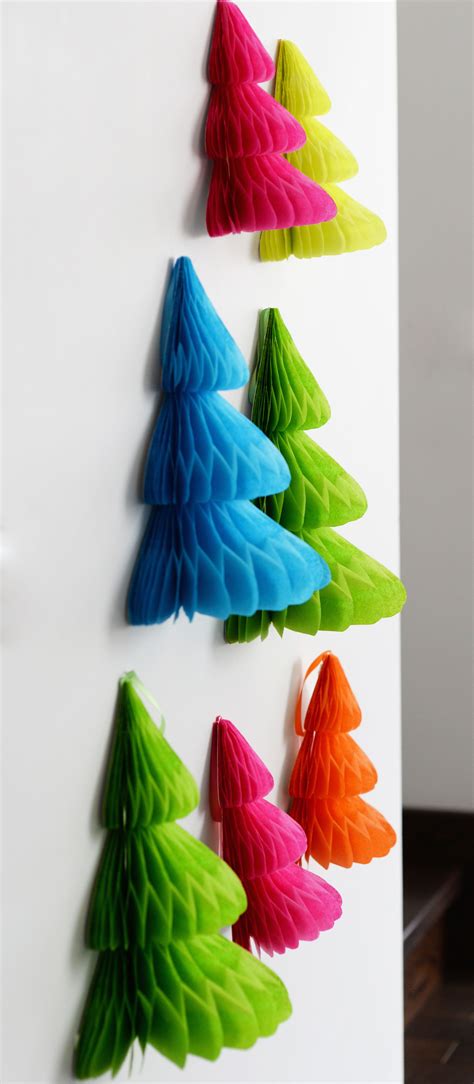 Bright Colored Christmas Tree Honeycombs Types Of Christmas Trees