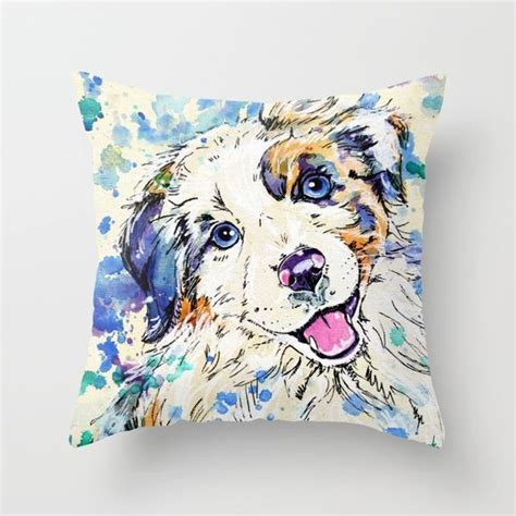 Aussie Pup Throw Pillow Productaussie Puppillow