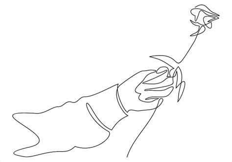 Premium Vector One Continuous Line Drawing Of Hand Holding Beautiful