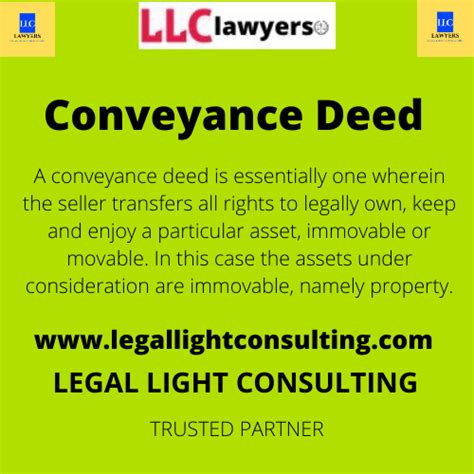 Conveyance Deed In Basic Terms A Deed Of Conveyance Is A Legal