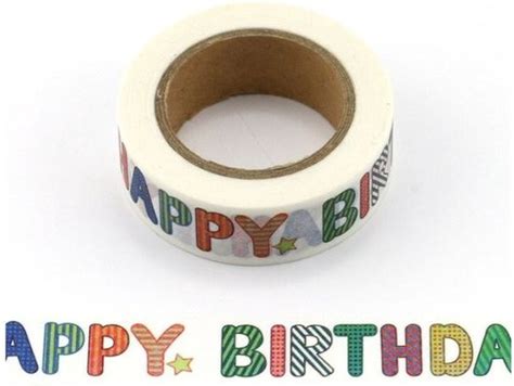 masking tape happy birthday decoratie washi papier tape 15 mm x 10 m