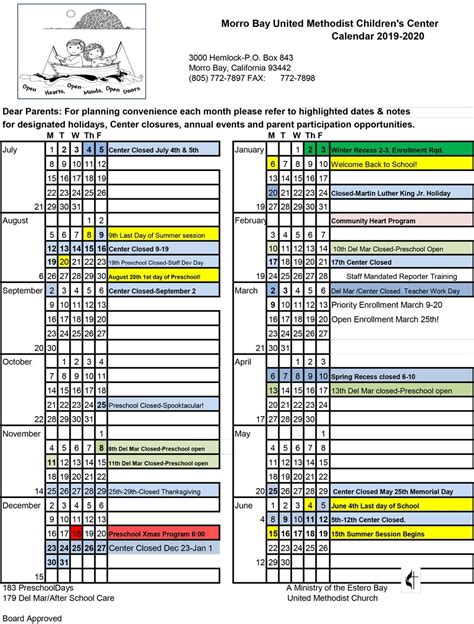 2020 Methodist Church Calendar Template Calendar Design