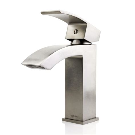 The 13598 brushed nickel faucet is luxury in a tap. ISPRING Lavatory Vanity Standard Single Hole Single-Handle ...