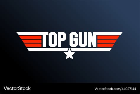 Top Gun Typography Icon With Two Colors Royalty Free Vector