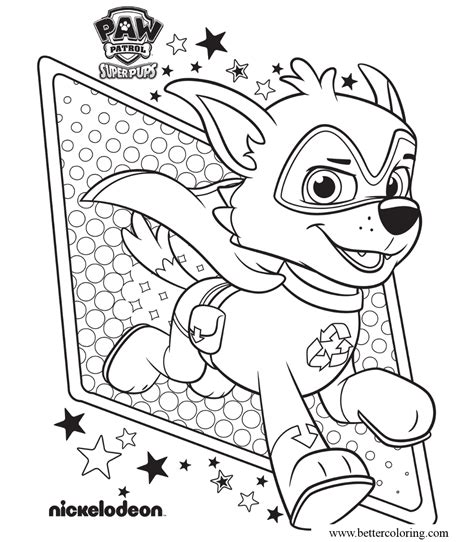 Paw Patrol Super Pups Rocky Coloring Pages - Free Printable Coloring Pages