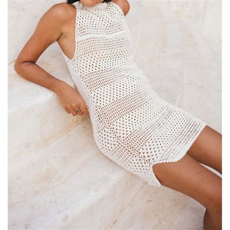 new crochet knitted beach cover up dress beach tunic pareos bathing suit cover up sleeveless