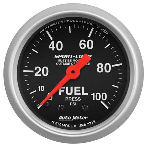 Auto Meter Fuel Pressure Gauge Sport Comp Fuel Pressure To