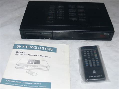 Ferguson SRV1 Satellite Receiver Decoder remote 1990 | Satellite receiver, Satellites, Receiver