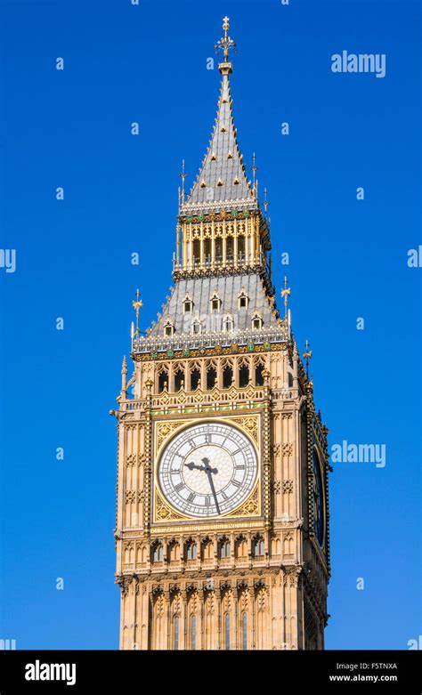 Big Ben Clock Tower Above The Palace Of Westminster And Houses Of